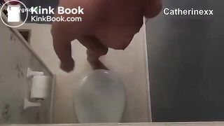 Milf pooping on the toilet
