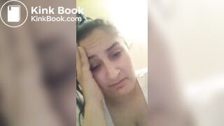 Girl films herself having a soft poop