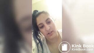 Girl films herself having a soft poop
