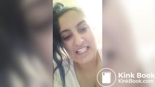 Girl films herself having a soft poop