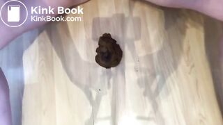 Cute blond shitting on kitchen floor