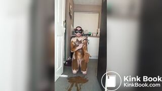 Girl smearing Fresh Shit