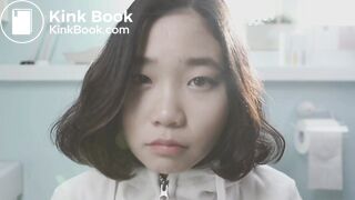 Korean cute girl diarrhea in toilet