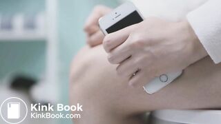 Korean cute girl diarrhea in toilet