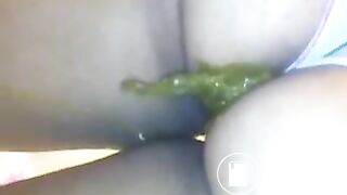 Creamy amateur ebony panty poop 2