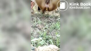 Thai girl shitting outdoors