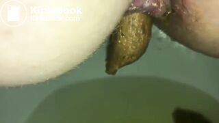 Peeing While Dropping a Firm Log into the Toilet