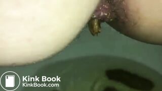 Peeing While Dropping a Firm Log into the Toilet