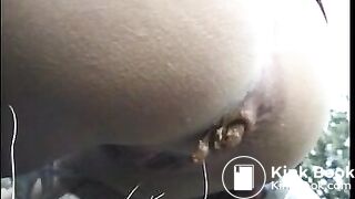 woman poops outside 006