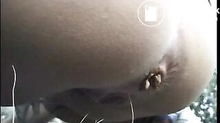 woman poops outside 006