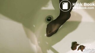 HOT ASS GIRL SHITS IN SHOWER SMEARS HER SEXYASS AND LICKS SOME SHIT