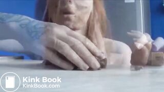 gorgeous naked Russian pooed and masturbated