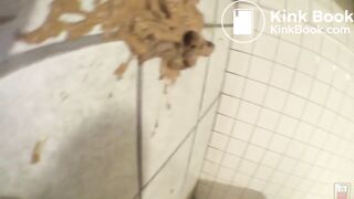 beautiful mess in public bathroom