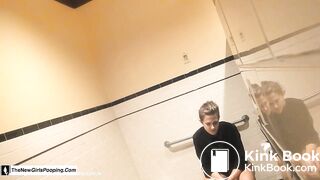 Sexy teen public toilet farting and pooping - video 2