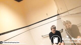 Sexy teen public toilet farting and pooping - video 2
