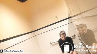 Sexy teen public toilet farting and pooping - video 2