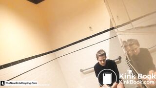 Sexy teen public toilet farting and pooping - video 2