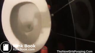 sexy girl strong diarrhea and farts in the toilet