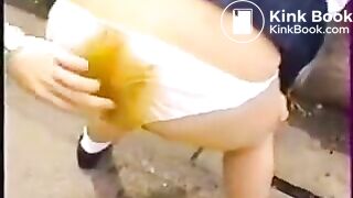 School girl poop panty