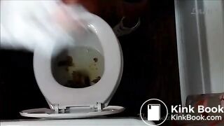 MILF SHITTING ON THE TOILET- FROM ABOVE VIEW