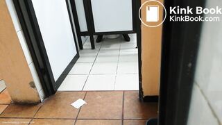 Spy toilet in gas station farts