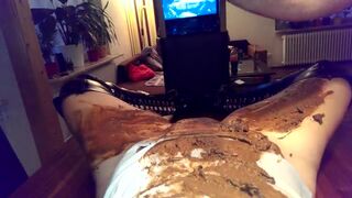 whore gets shit smeared on pussy