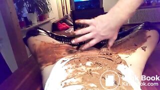 whore gets shit smeared on pussy