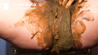 Very messy panty poop