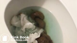 pretty joy shitting huge diarrhea in toilet