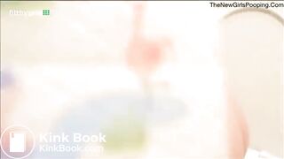 gorgeous brunette poops and pees - video 2