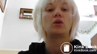 blond toilet shitting dirty girl