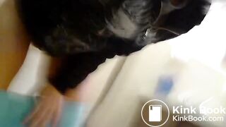 blond toilet shitting dirty girl