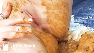 Hot babe shoots diarrhea on sofa