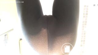 mature leather pants pooping - video 2