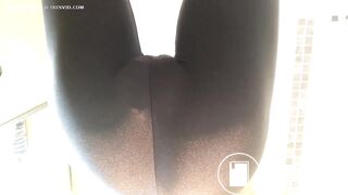 mature leather pants pooping - video 2