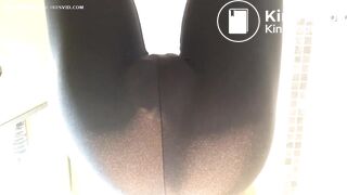 mature leather pants pooping - video 2