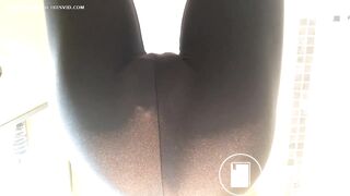 mature leather pants pooping - video 2