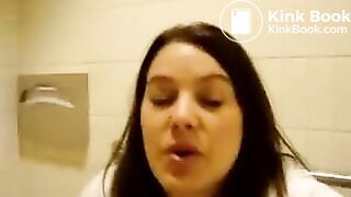 Two sexy brunette bbw pooping on the toilet