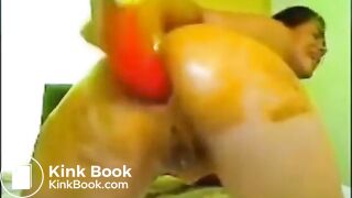 Hot latina babe dirty anal dildo suck and fist