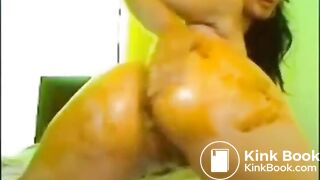 Hot latina babe dirty anal dildo suck and fist