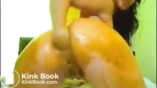 Hot latina babe dirty anal dildo suck and fist