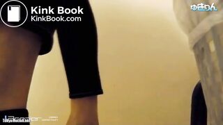 constipated chinese girl use enema in toilet