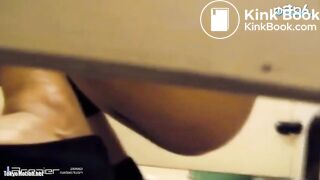 constipated chinese girl use enema in toilet