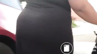 black girl walking around farting in public and shits