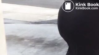 black girl walking around farting in public and shits