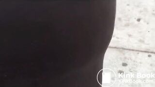 black girl walking around farting in public and shits