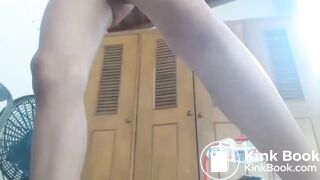 Hot Latina shits, smears and tastes her poo