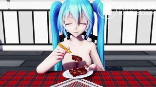 Miku Scat Eating from Plate with Spoon (New Ending)