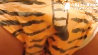 Pooping Tiger Print Diaper