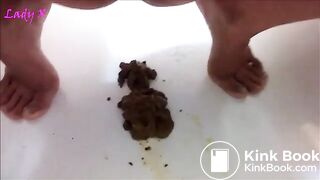 sexy naked Latina milf poops and masturbates